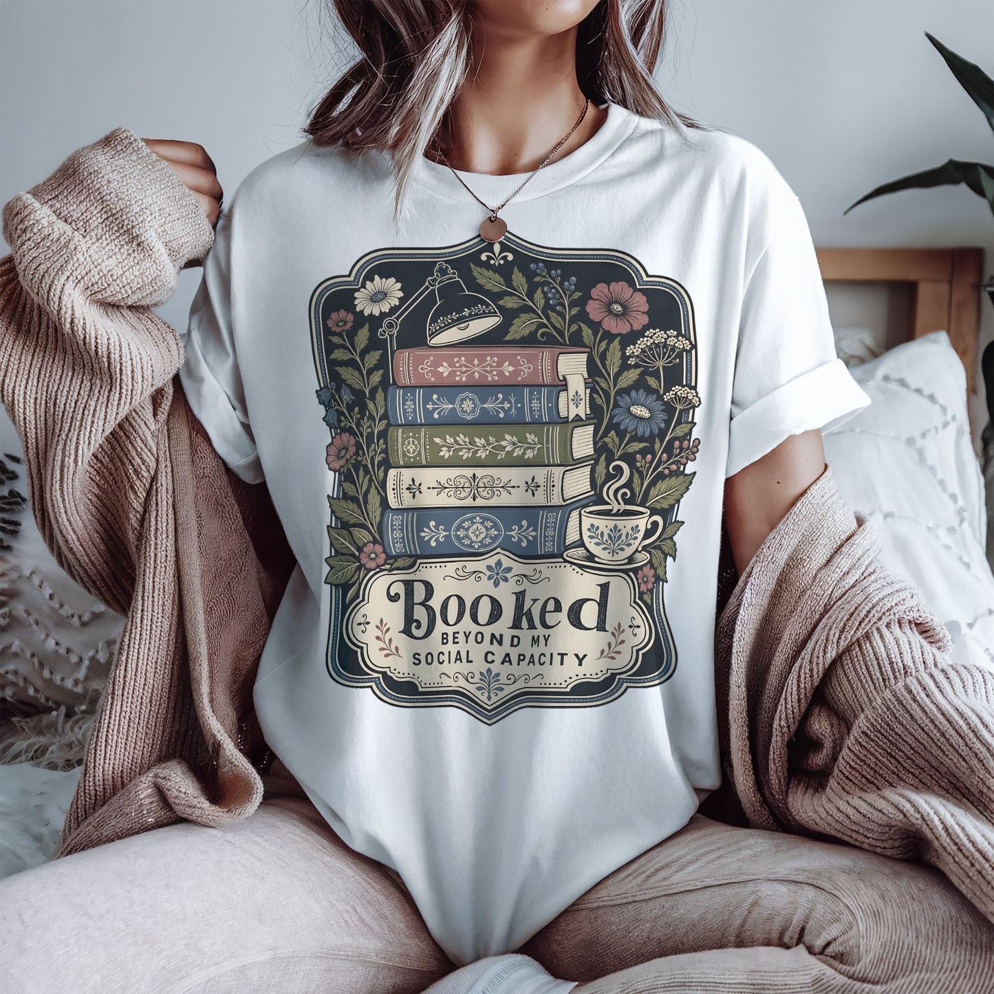 Booked Beyond My Social Capacity-Comfort Colors T-shirt