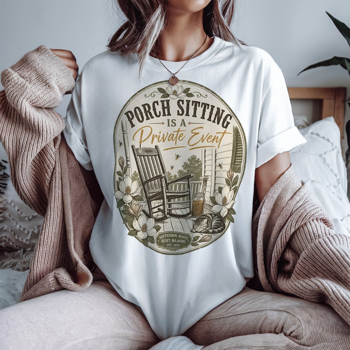 Porch Sitting Is A Private Event -Comfort Colors T-Shirt
