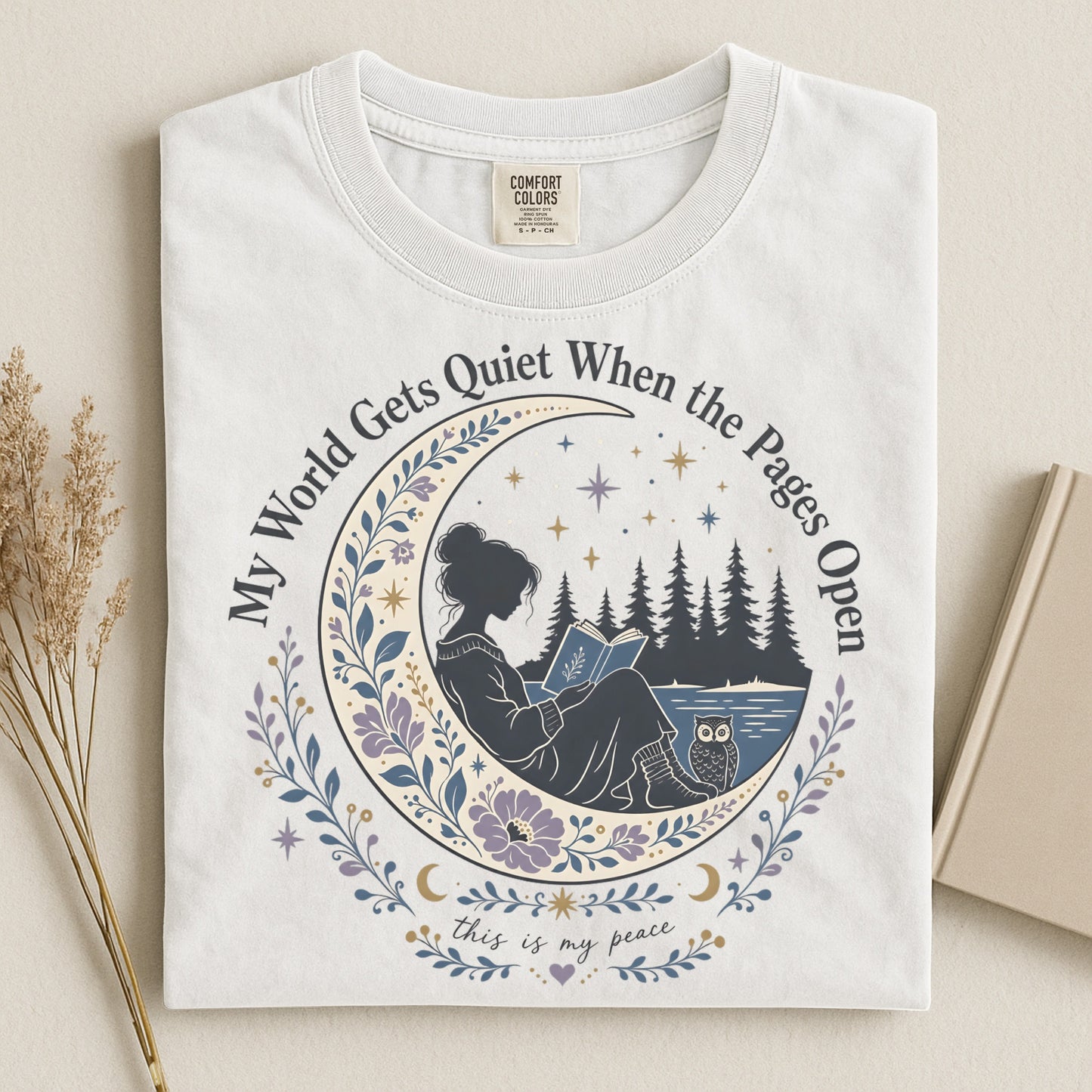 My World Gets Quiet Once The Pages Open -Comfort Colors T-shirt