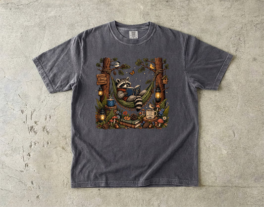 Relaxing Raccoon Hammock -Comfort Colors T-shirt