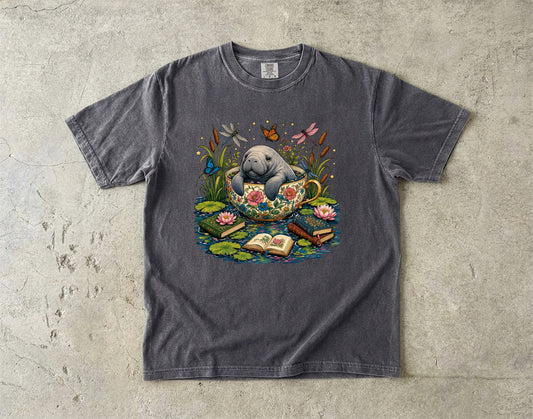 Cute Manatee Teacup -Comfort Colors T-shirt