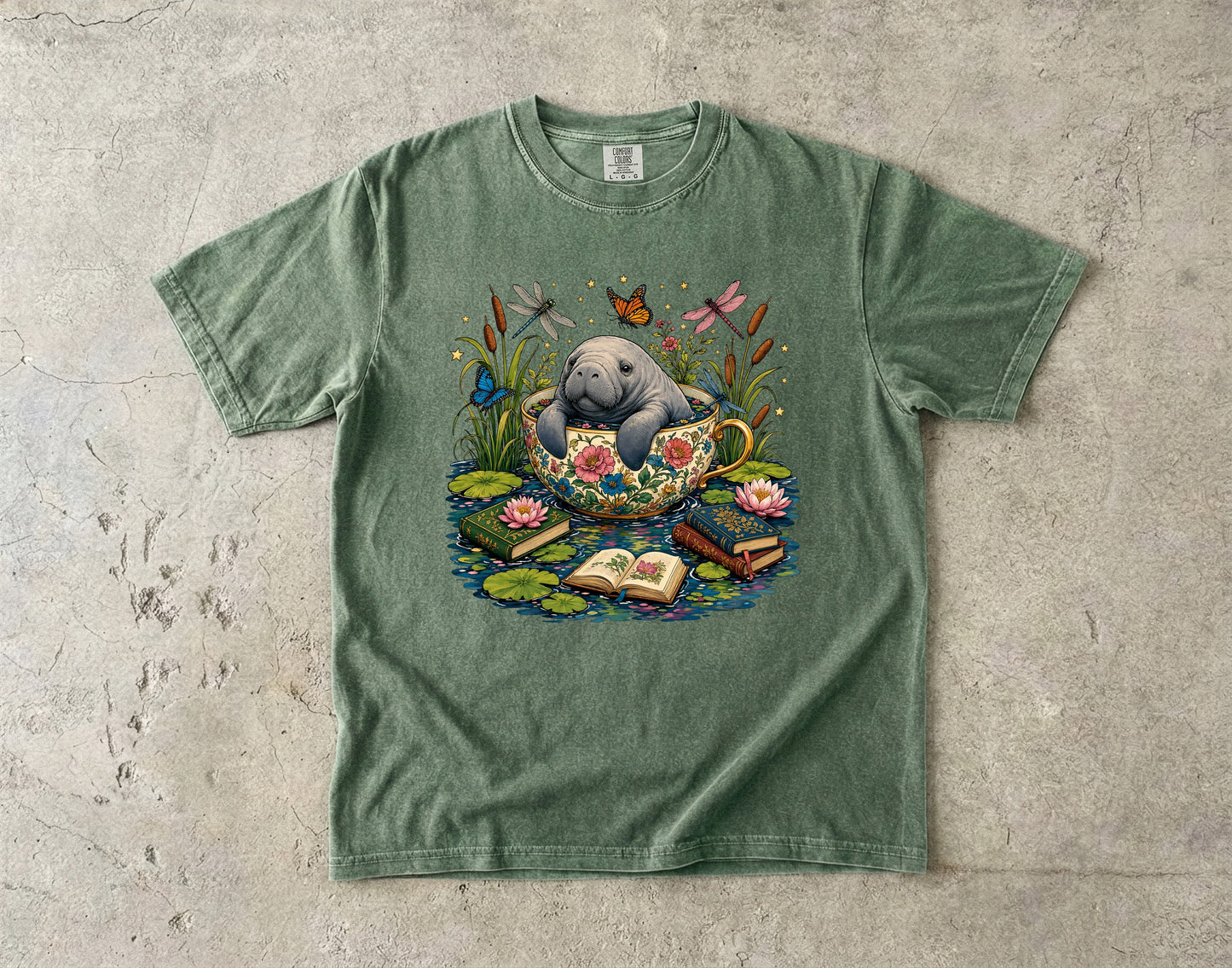 Cute Manatee Teacup -Comfort Colors T-shirt