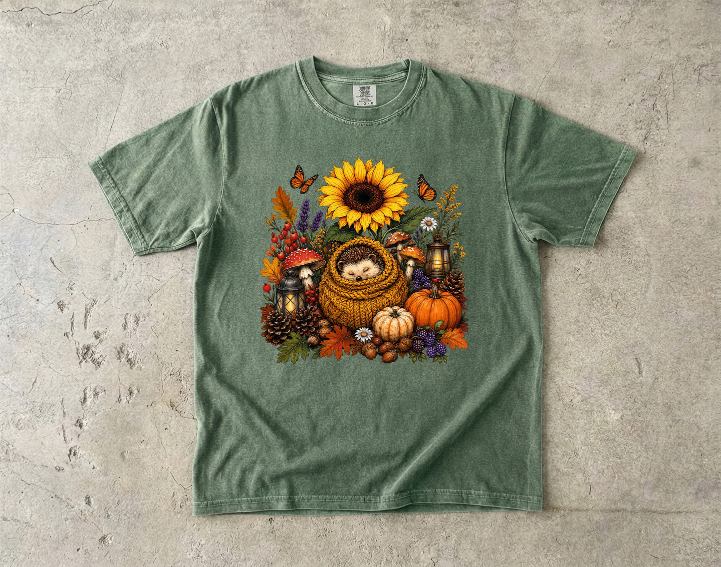 Sleepy Hedgehog -Comfort Colors T-shirt