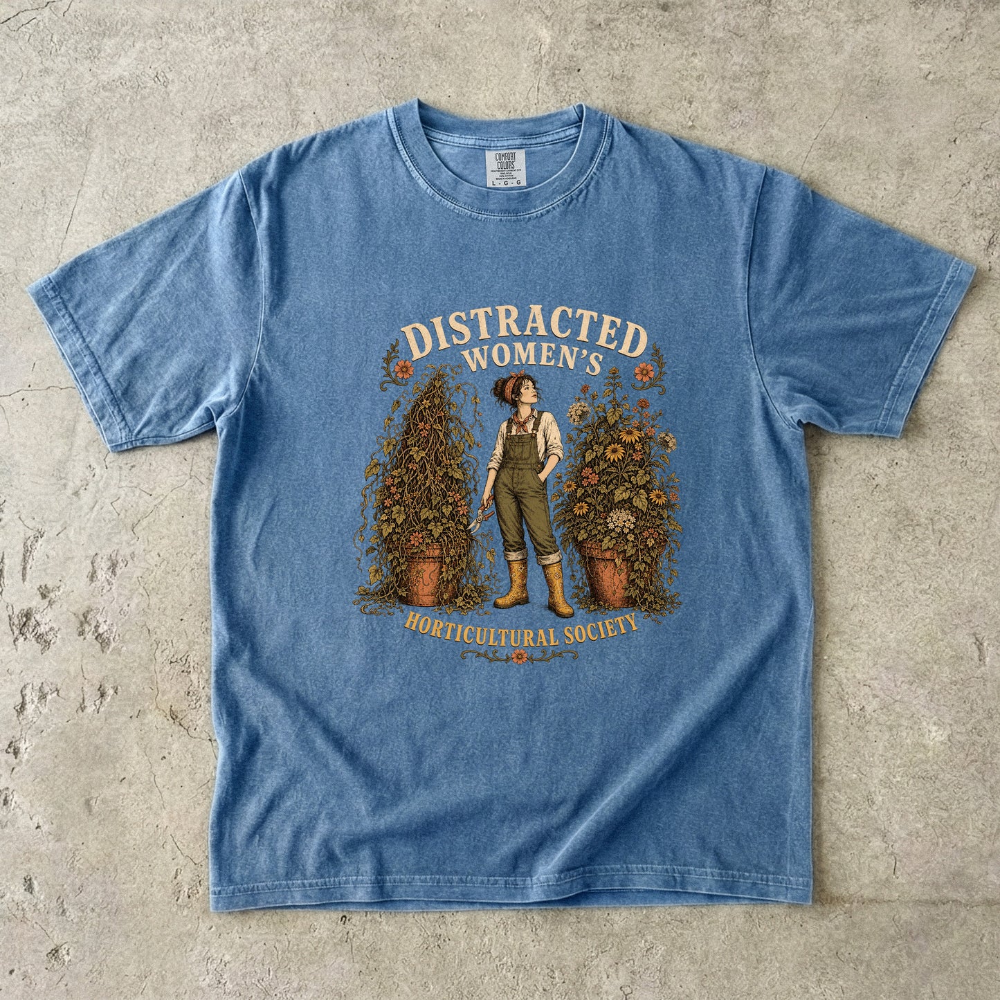 ADHD Gardening Shirt – Distracted Women’s Horticultural Society -Comfort Colors T-shirt