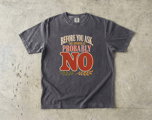Funny Boundary Shirt – Before You Ask the Answer Is Probably No -Comfort Colors T-shirt