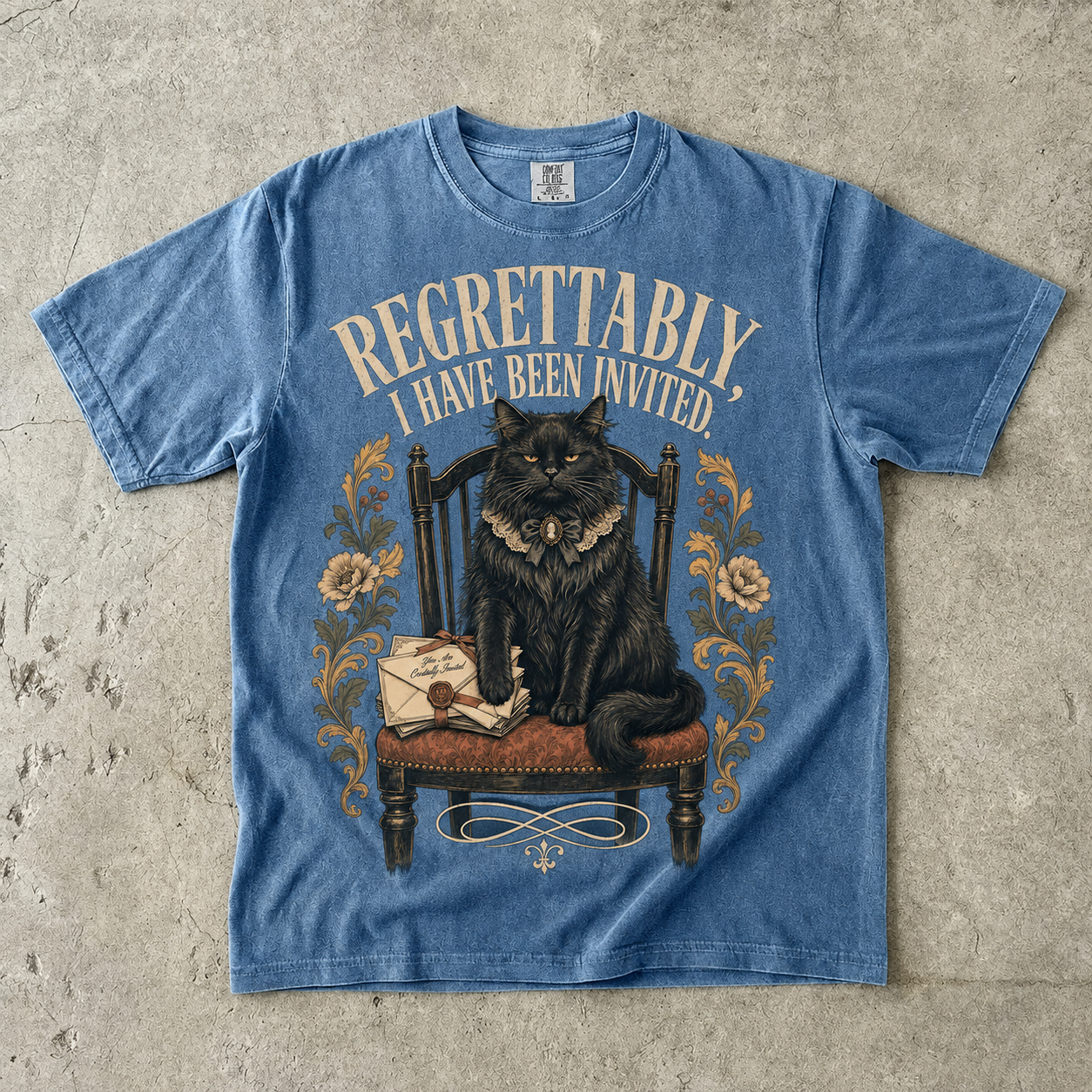 Funny Introvert Cat Shirt – Regrettably I Have Been Invited -Comfort Colors T-shirt