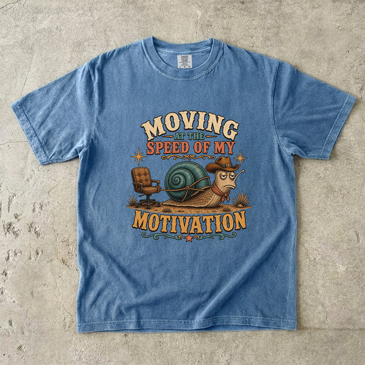 Motivation Humor Shirt – Moving at the Speed of My Motivation Snail - Comfort Colors Tshirt