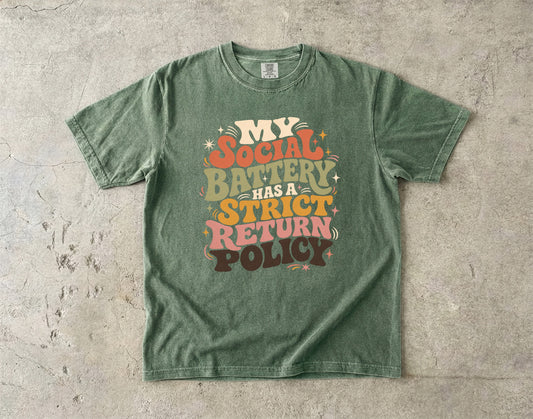 Introvert Social Battery Funny T-Shirt for Women -Comfort Colors T-shirt
