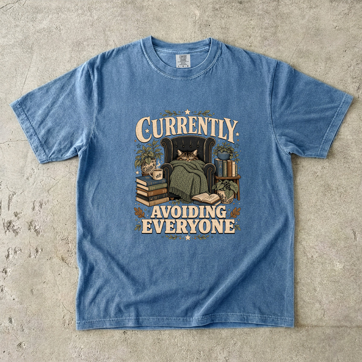 Currently Avoiding Everyone T-Shirt | Funny Introvert Shirt -Comfort Colors T-shirt