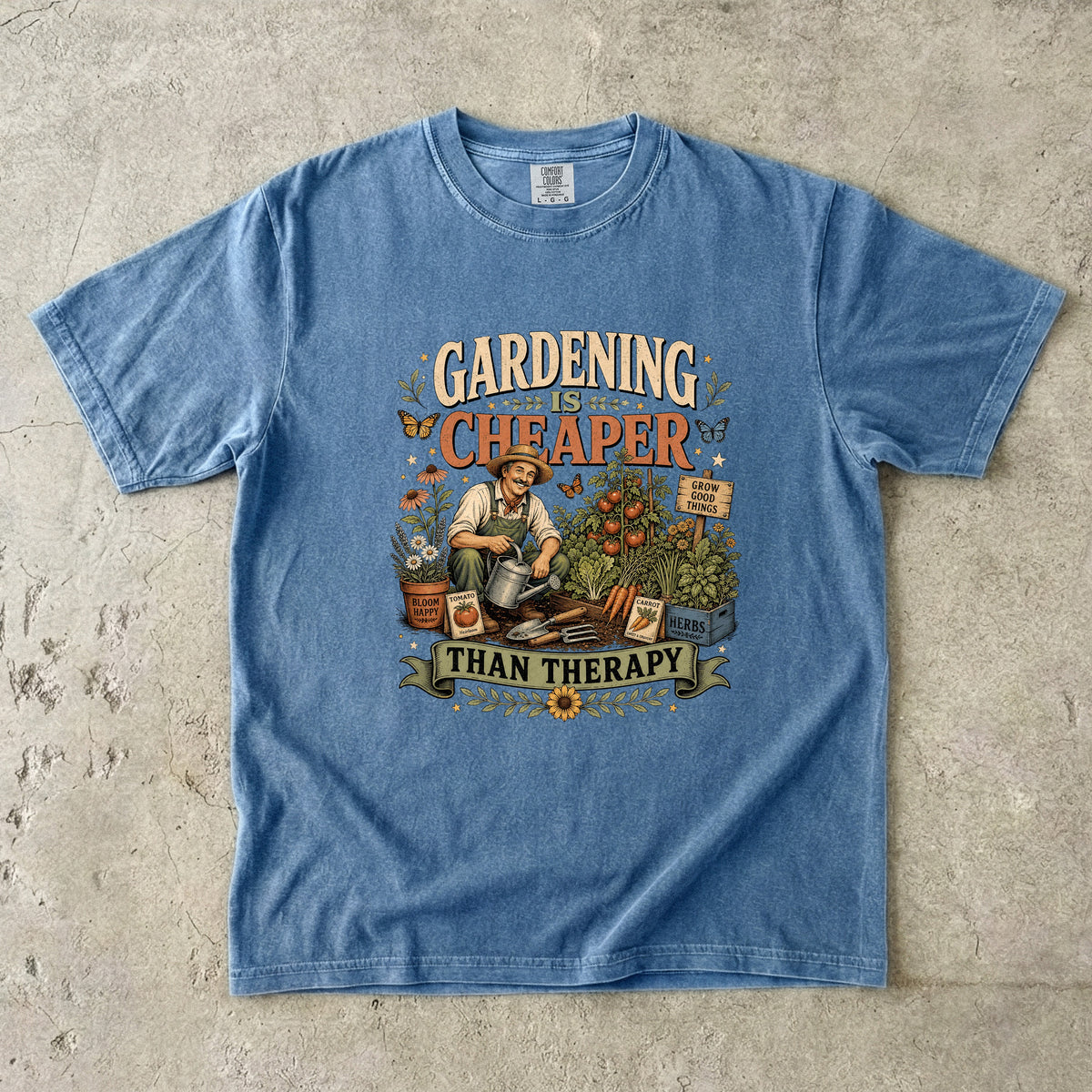 Gardening Is Cheaper Than Therapy T-Shirt | Funny Gardener Gift