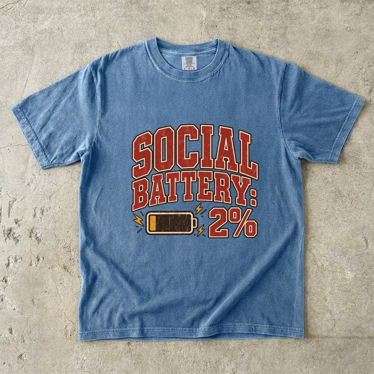 Social Battery 2% Shirt – Funny Social Anxiety and Introvert Tee