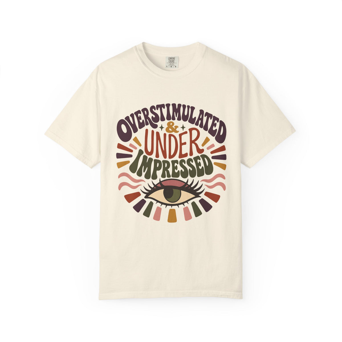 Overstimulated & Under Impressed Shirt – Retro Introvert -Comfort Colors T-shirt