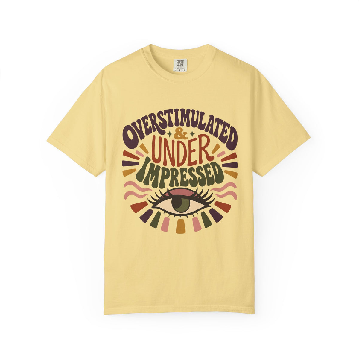 Overstimulated & Under Impressed Shirt – Retro Introvert -Comfort Colors T-shirt
