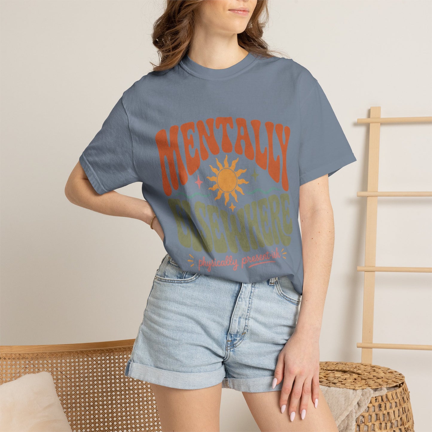 Mentally Elsewhere Physically Present-ish Shirt | Funny ADHD Tee-Comfort Colors T-shirt