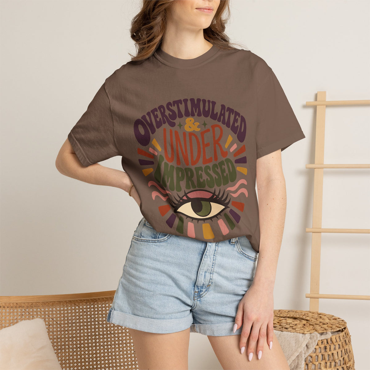 Overstimulated & Under Impressed Shirt – Retro Introvert -Comfort Colors T-shirt