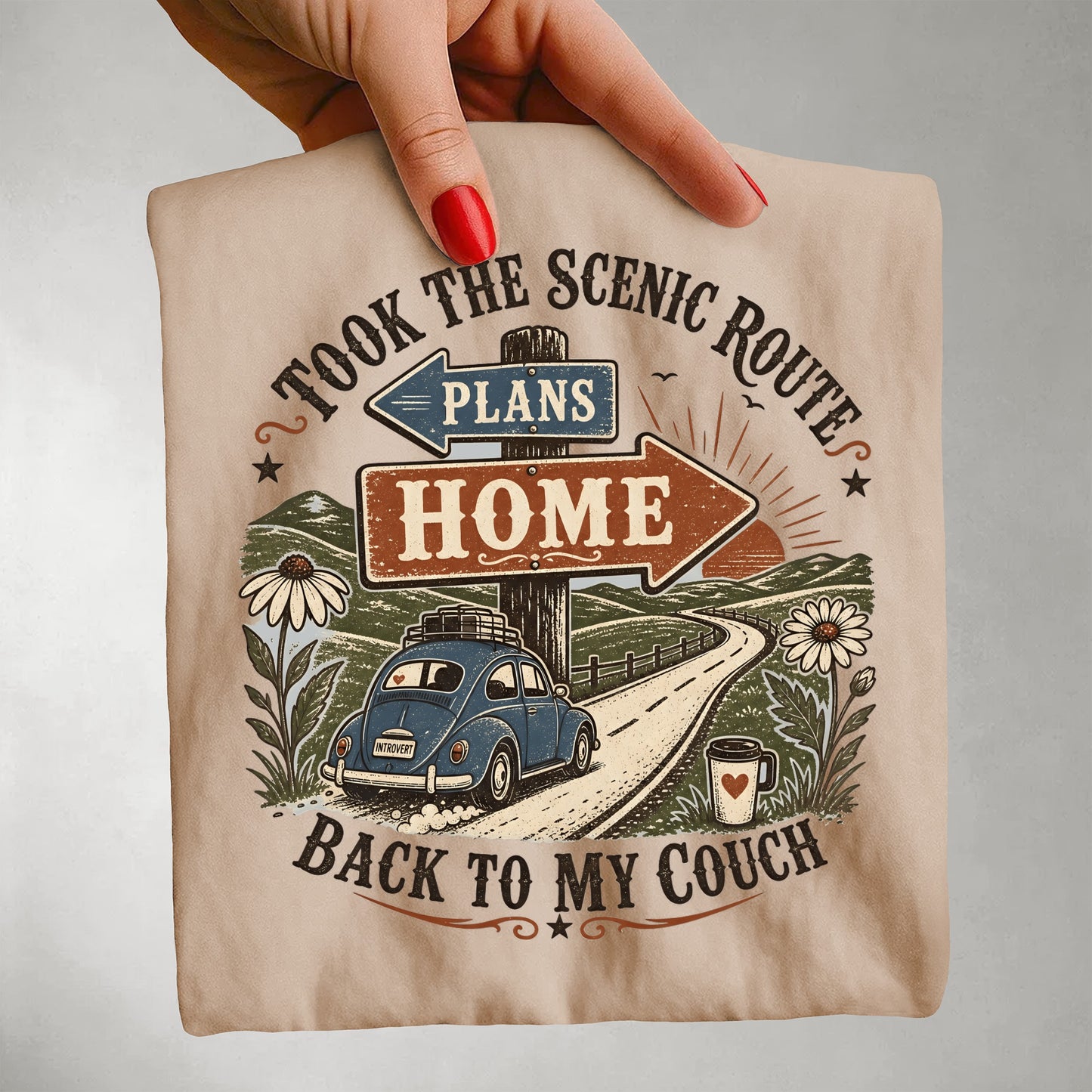 Took The Scenic Route Back To My Couch -Comfort Colors T-shirt