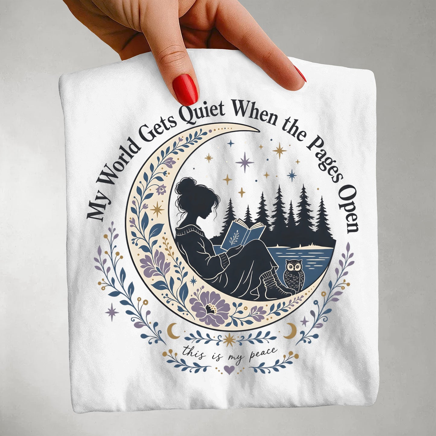 My World Gets Quiet Once The Pages Open -Comfort Colors T-shirt