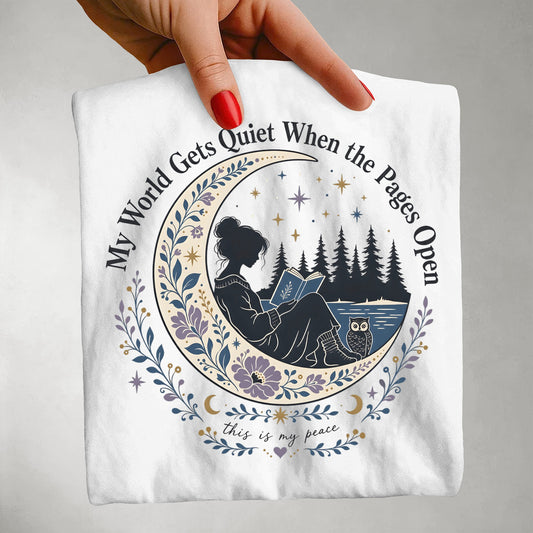 My World Gets Quiet Once The Pages Open -Comfort Colors T-shirt