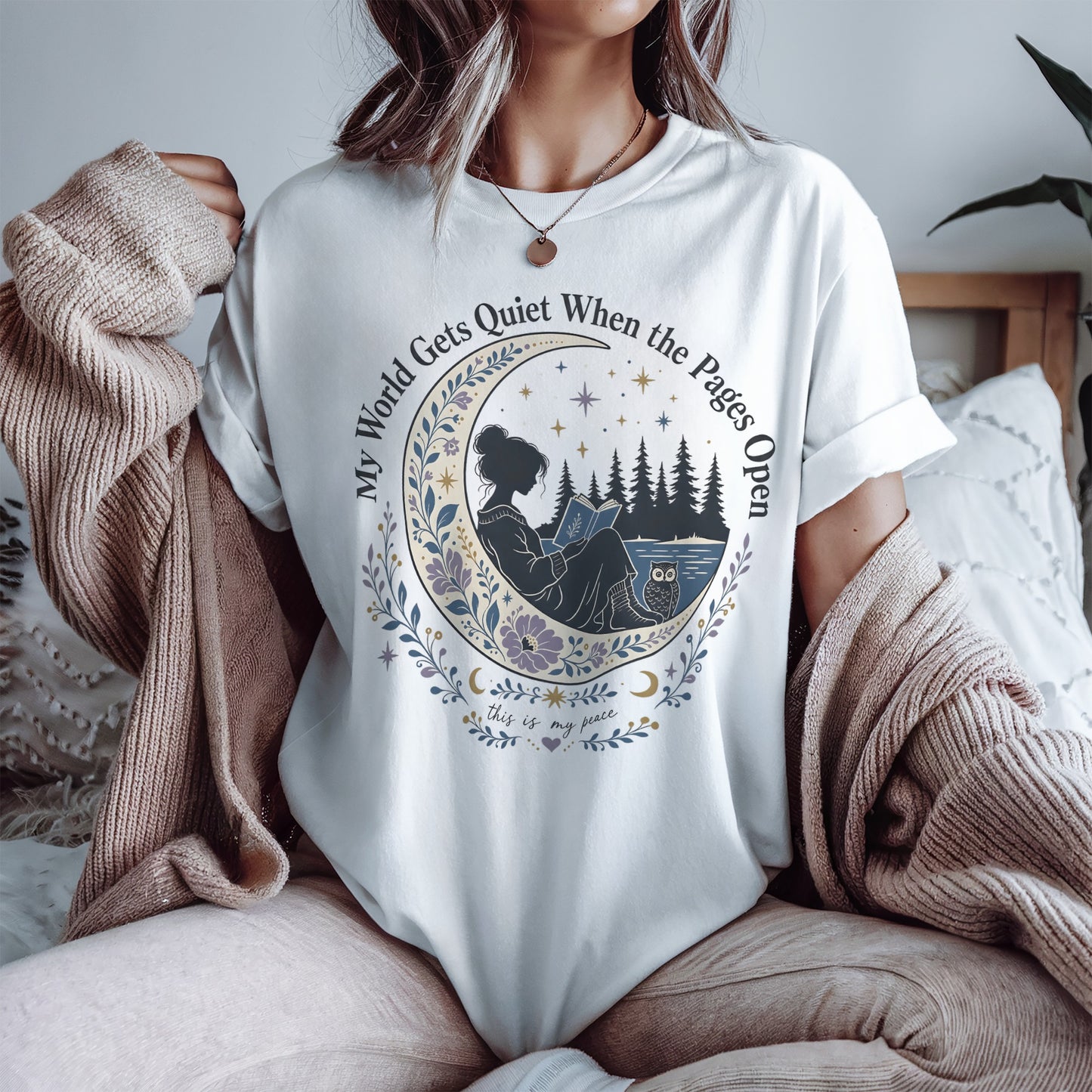My World Gets Quiet Once The Pages Open -Comfort Colors T-shirt