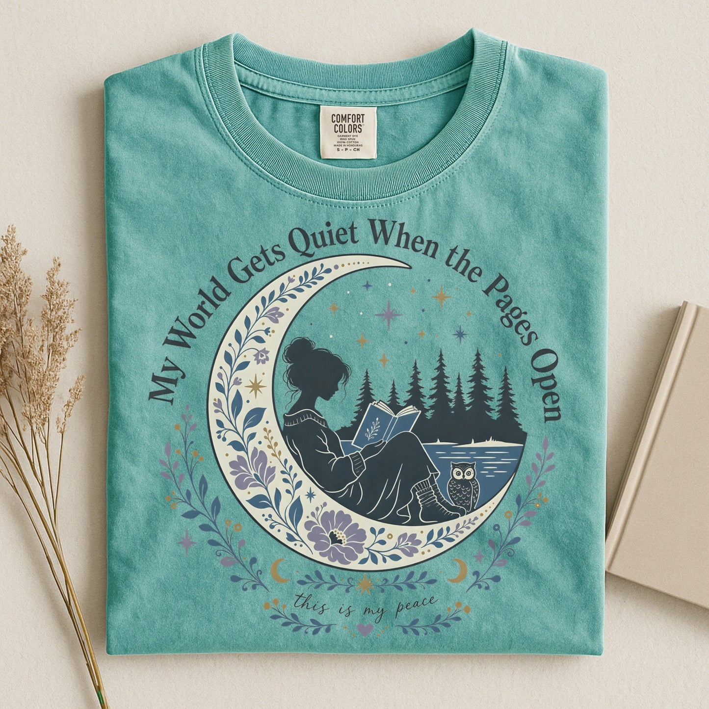 My World Gets Quiet Once The Pages Open -Comfort Colors T-shirt