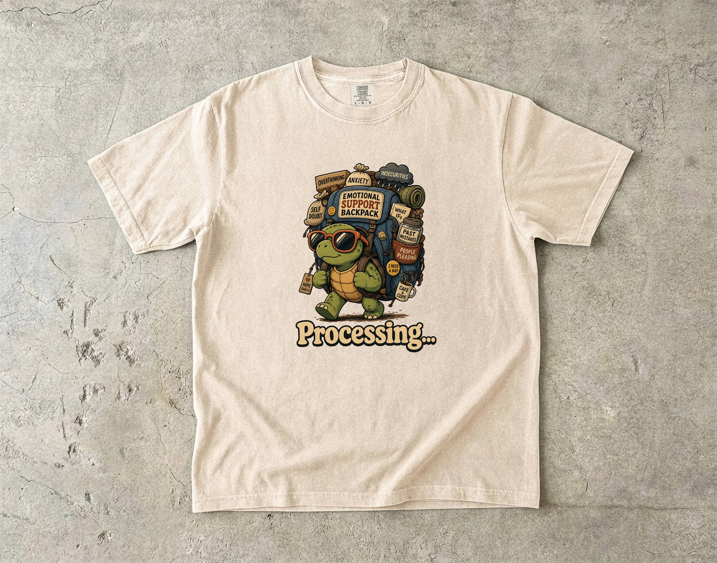 Emotional Support Backpack Processing -Comfort Colors T-shirt