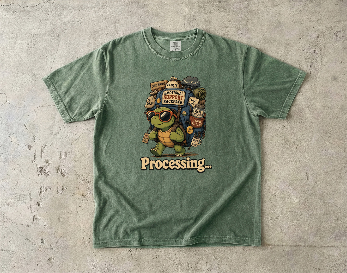 Emotional Support Backpack Processing -Comfort Colors T-shirt