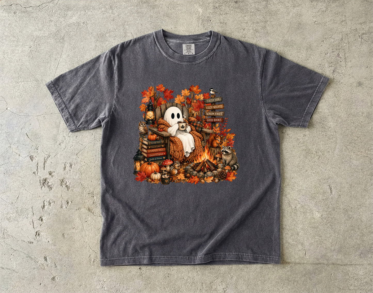 Cozy Ghost Camping -Comfort Colors T-shirt