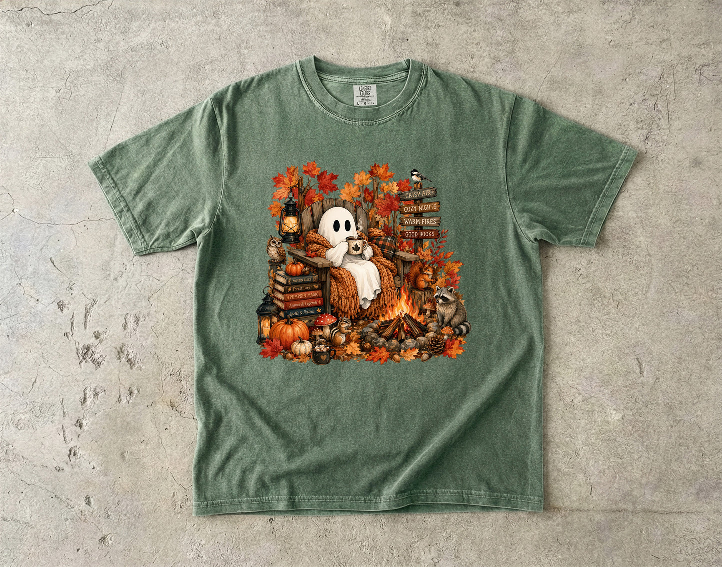 Cozy Ghost Camping -Comfort Colors T-shirt