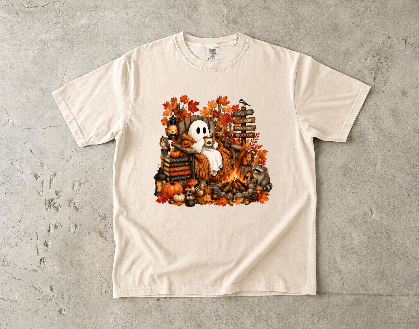 Cozy Ghost Camping -Comfort Colors T-shirt