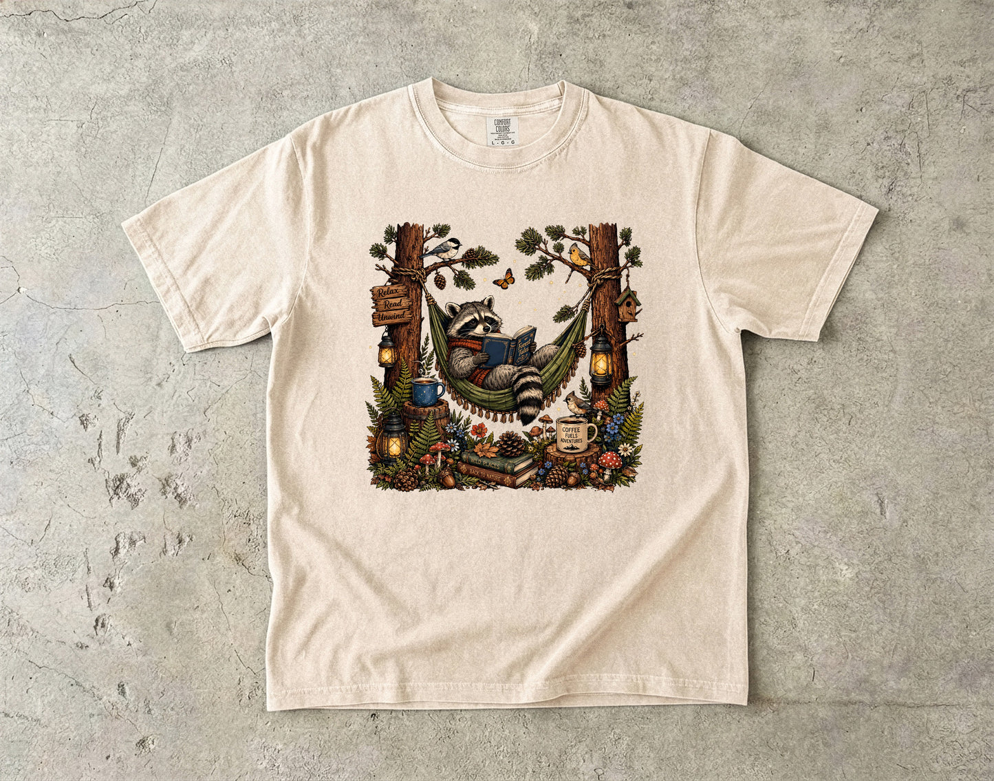 Relaxing Raccoon Hammock -Comfort Colors T-shirt