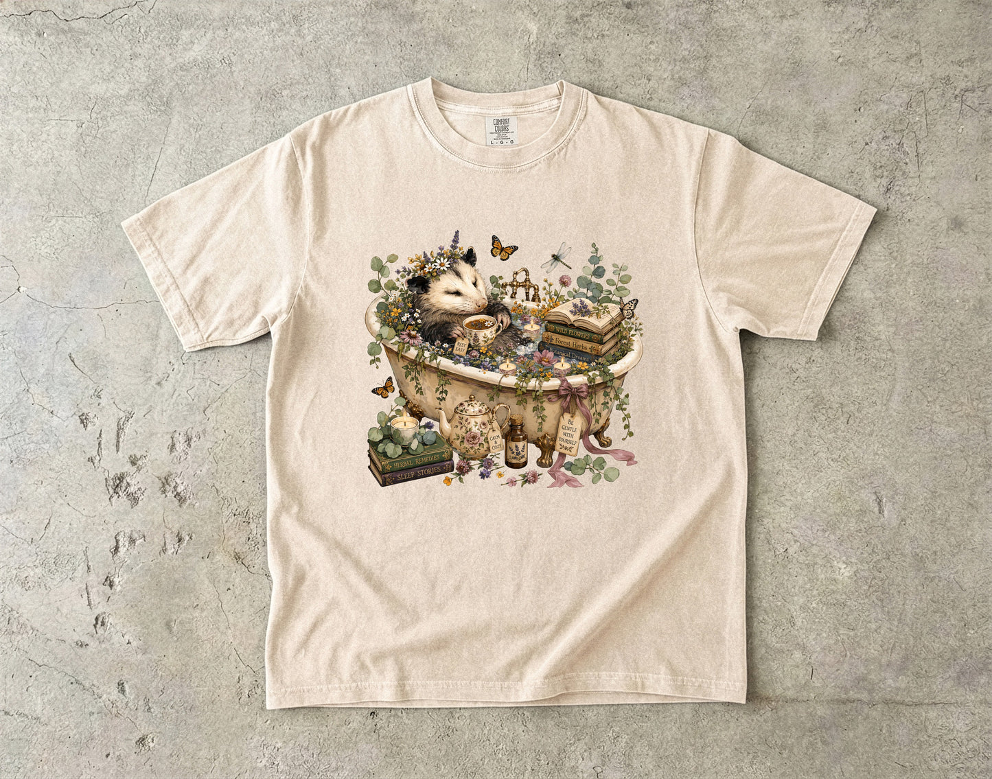 Relaxing Opossum Bath  -Comfort Colors T-shirt