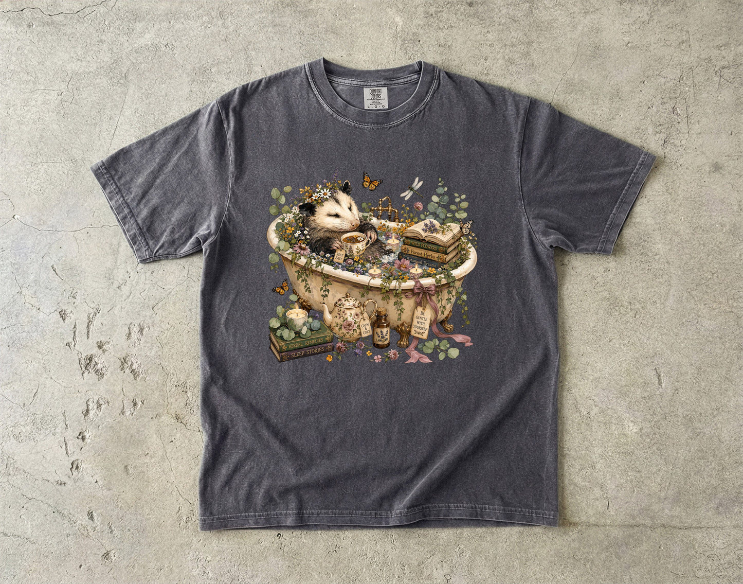 Relaxing Opossum Bath  -Comfort Colors T-shirt