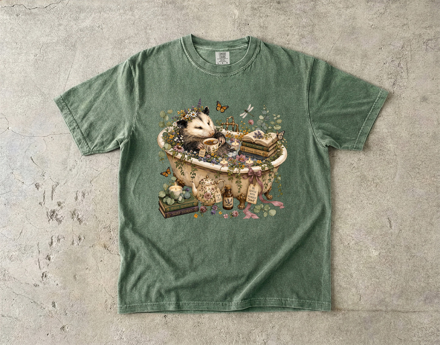 Relaxing Opossum Bath  -Comfort Colors T-shirt