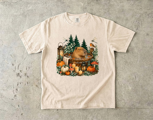 Relaxing Capybara Hot Spring -Comfort Colors T-shirt