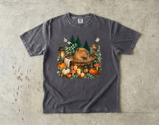 Relaxing Capybara Hot Spring -Comfort Colors T-shirt