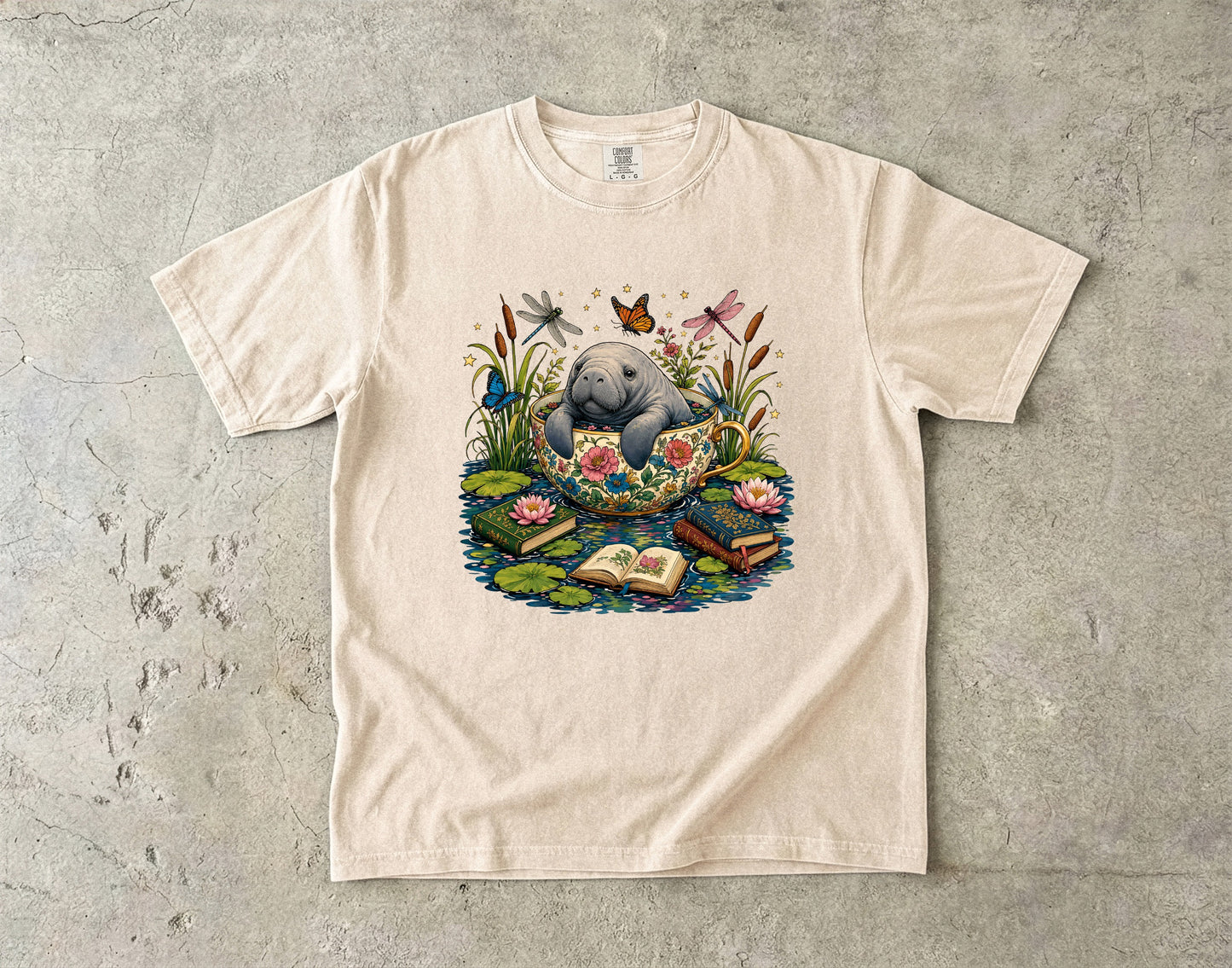 Cute Manatee Teacup -Comfort Colors T-shirt