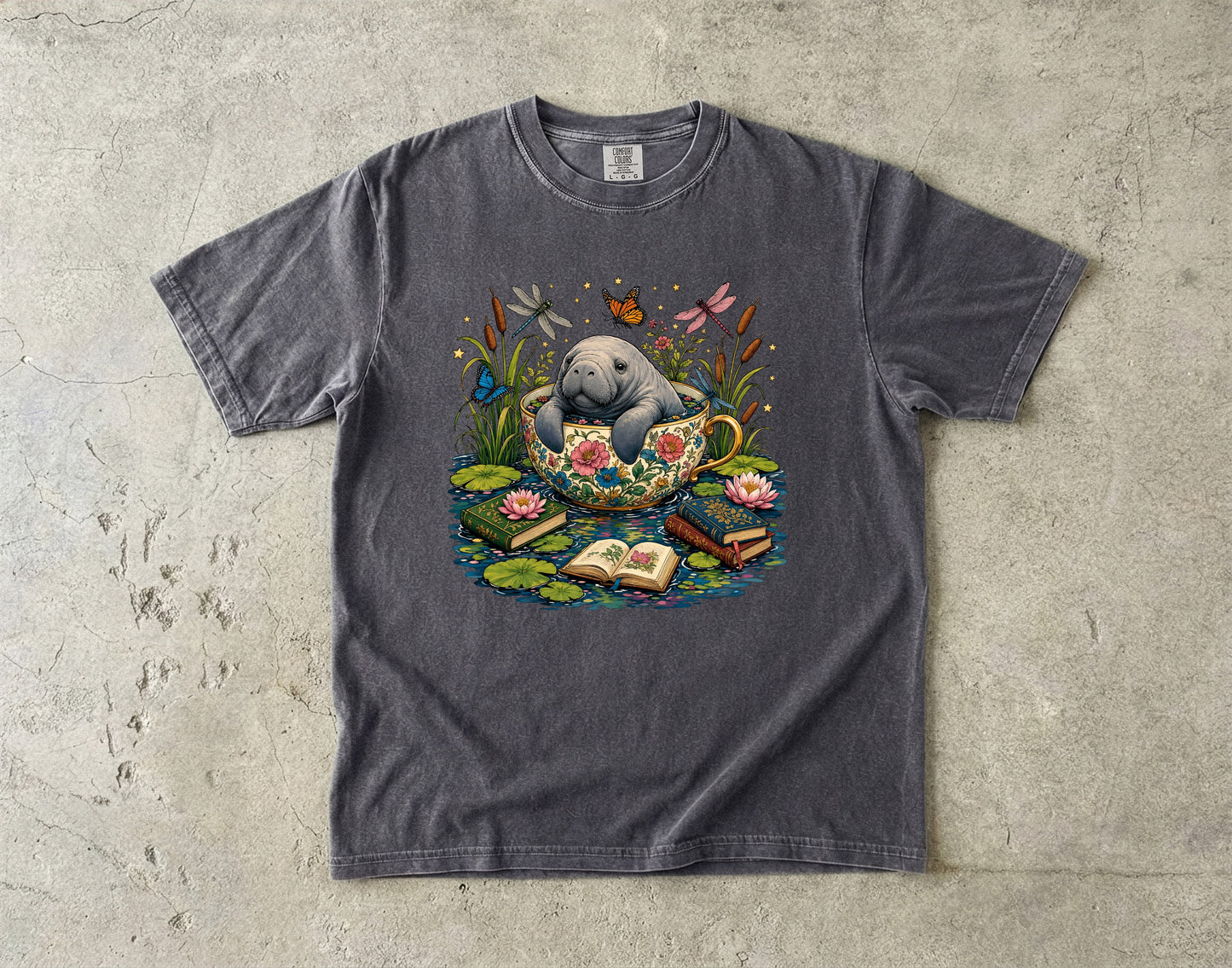 Cute Manatee Teacup -Comfort Colors T-shirt