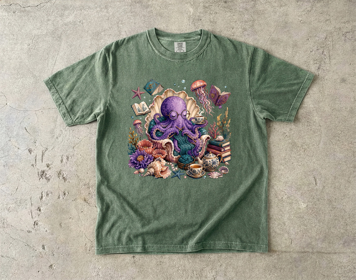 Introvert Octopus Knitting -Comfort Colors T-shirt