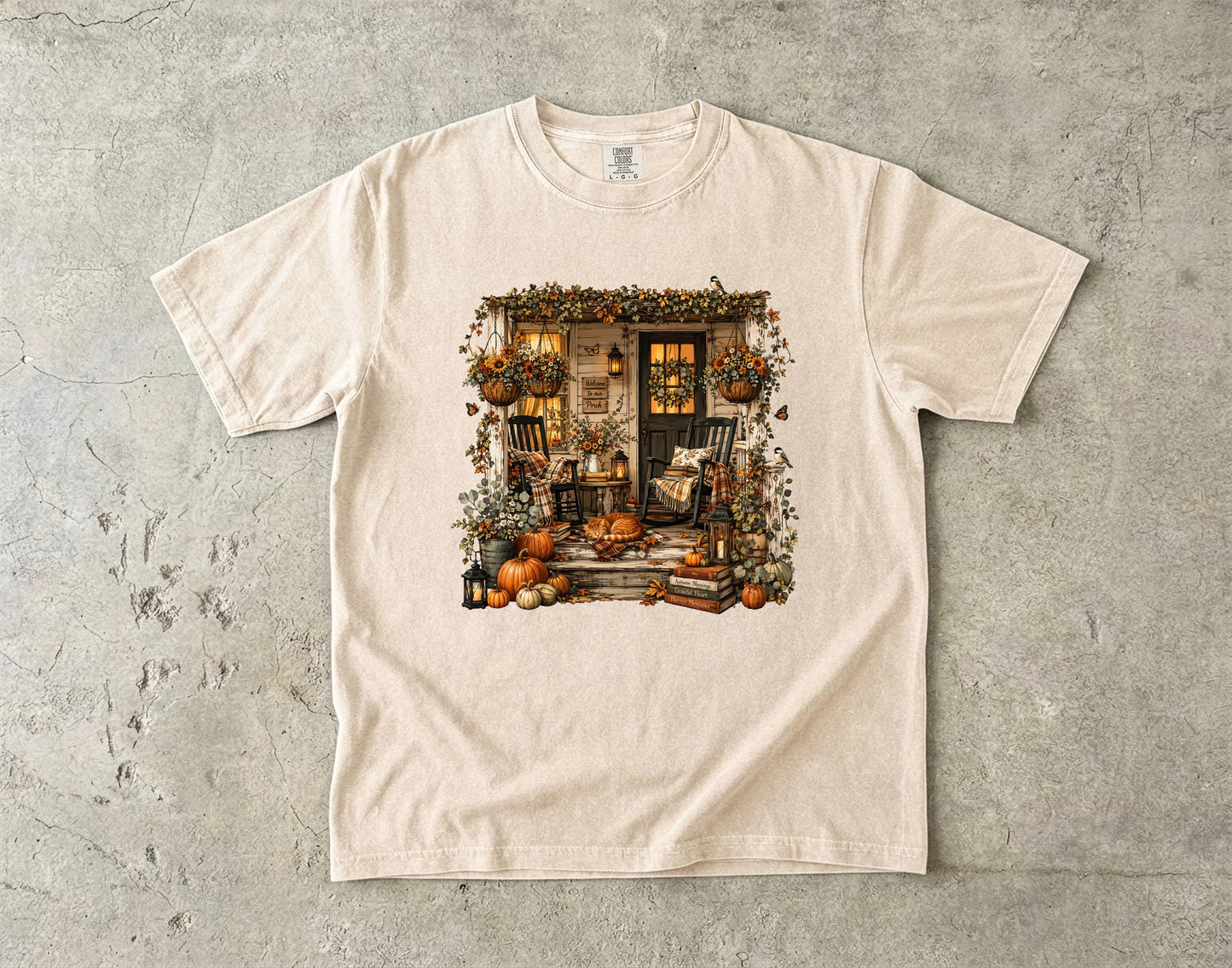 Cozy Farmhouse Porch -Comfort Colors T-shirt
