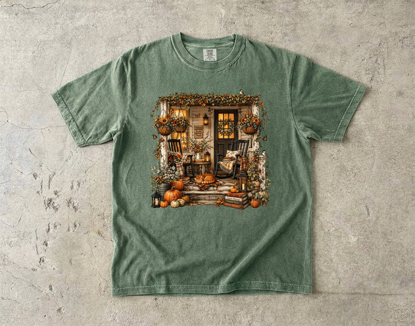 Cozy Farmhouse Porch -Comfort Colors T-shirt