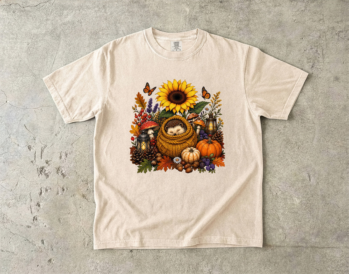Sleepy Hedgehog -Comfort Colors T-shirt