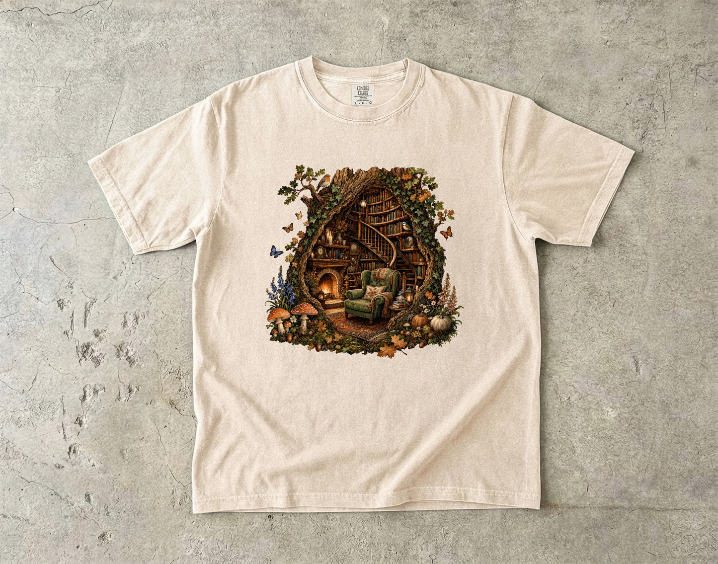 Enchanted Tree Library -Comfort Colors T-shirt