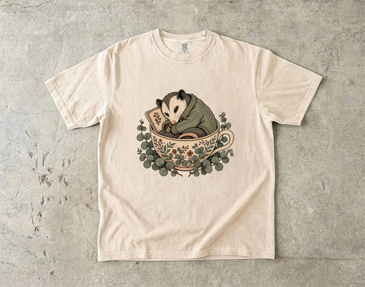Cozy Opossum In A Tea Cup - Comfort Colors T-shirt