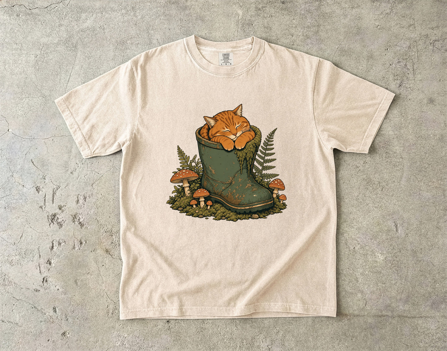 Cozy Cat In A Rain Boot Introvert -Comfort Colors T-shirt
