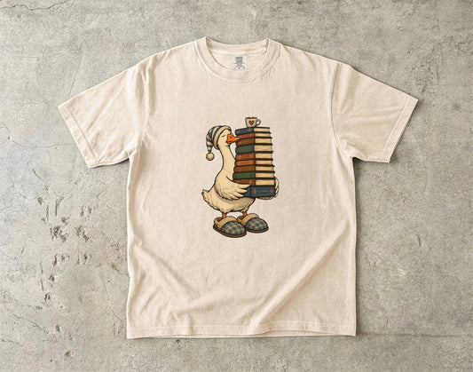 Goose With Books -Comfort Colors T-shirt