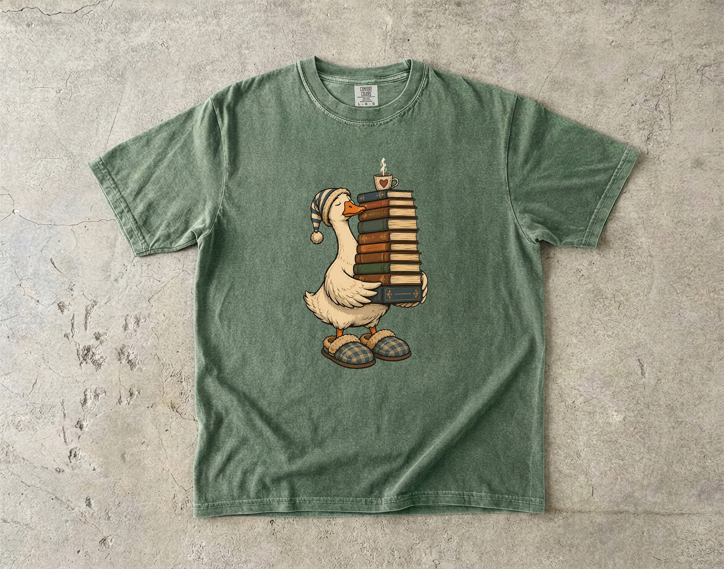 Goose With Books -Comfort Colors T-shirt