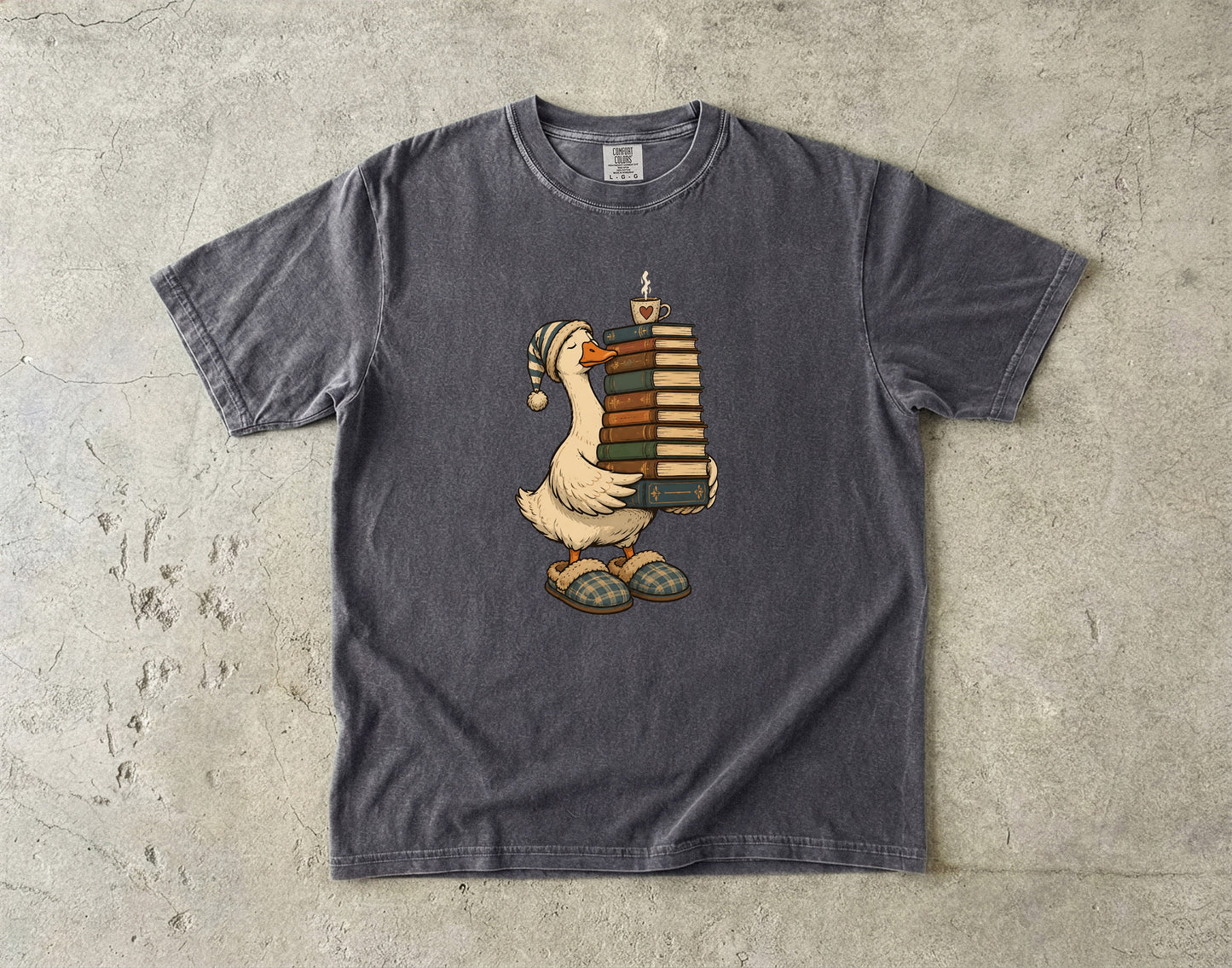 Goose With Books -Comfort Colors T-shirt