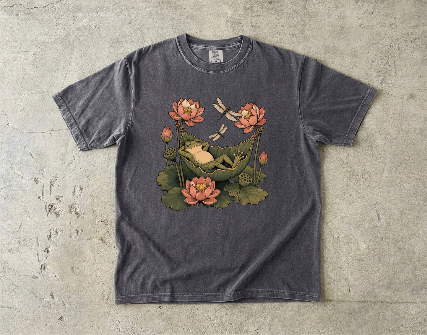 Cute Frog Lily Pad -Comfort Colors T-shirt