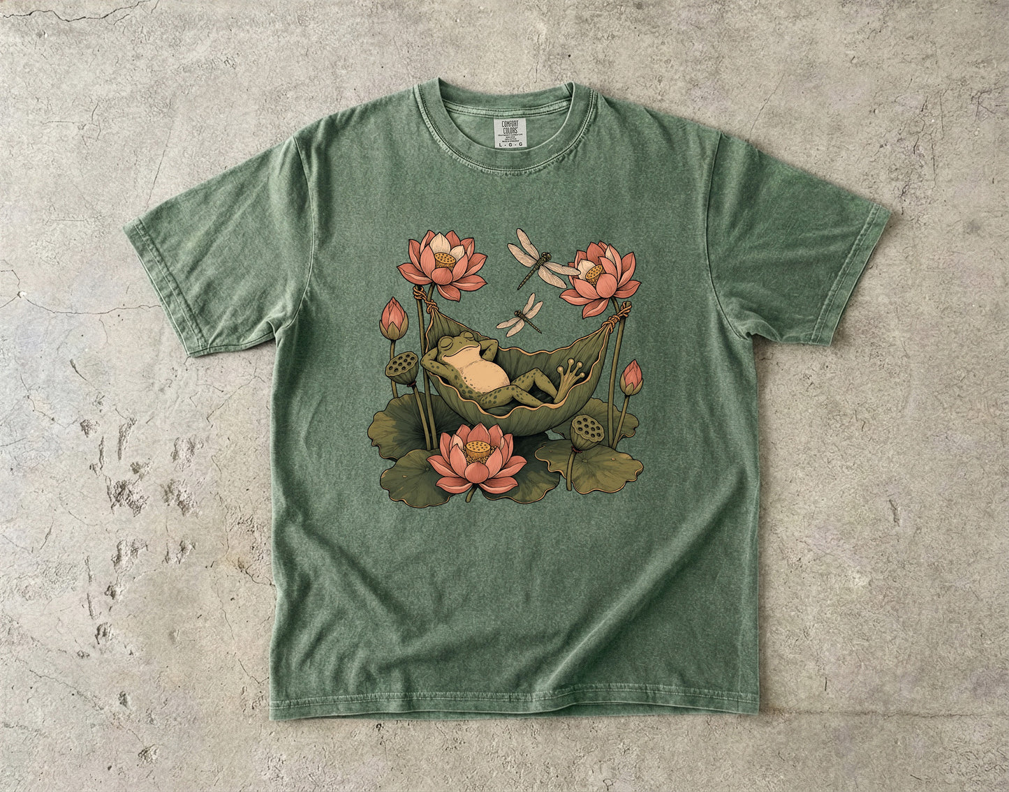 Cute Frog Lily Pad -Comfort Colors T-shirt