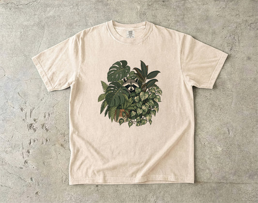 Raccoon House Plant Jungle -Comfort Colors T-shirt
